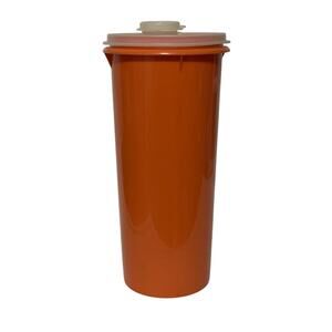 Vintage Tupperware Orange Beverage Container W/Lid #262-14